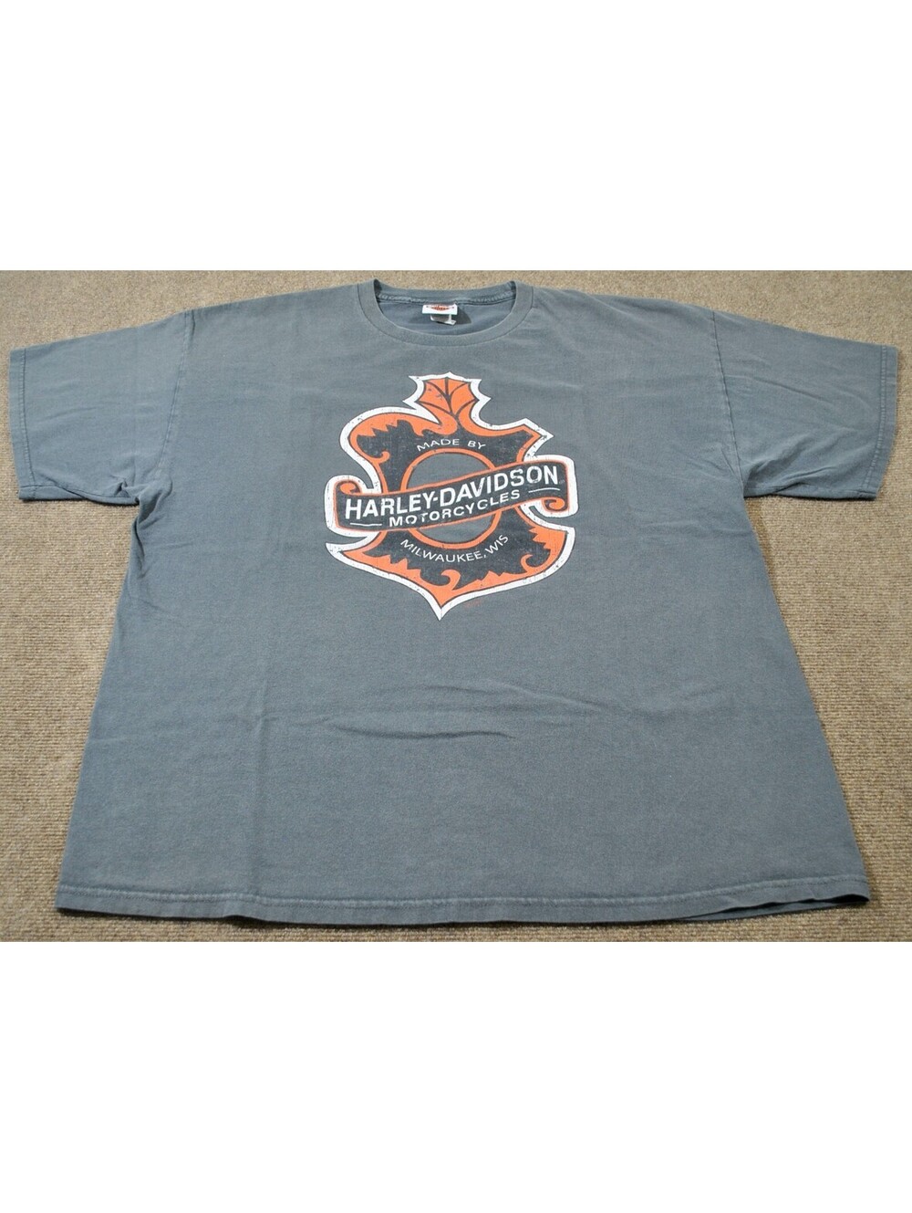 Harley Davidson Motorcycles Gray Tulsa Oklahoma Metal Biker Shirt Size 2X-Large
